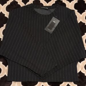 Zara Black Striped Blouse